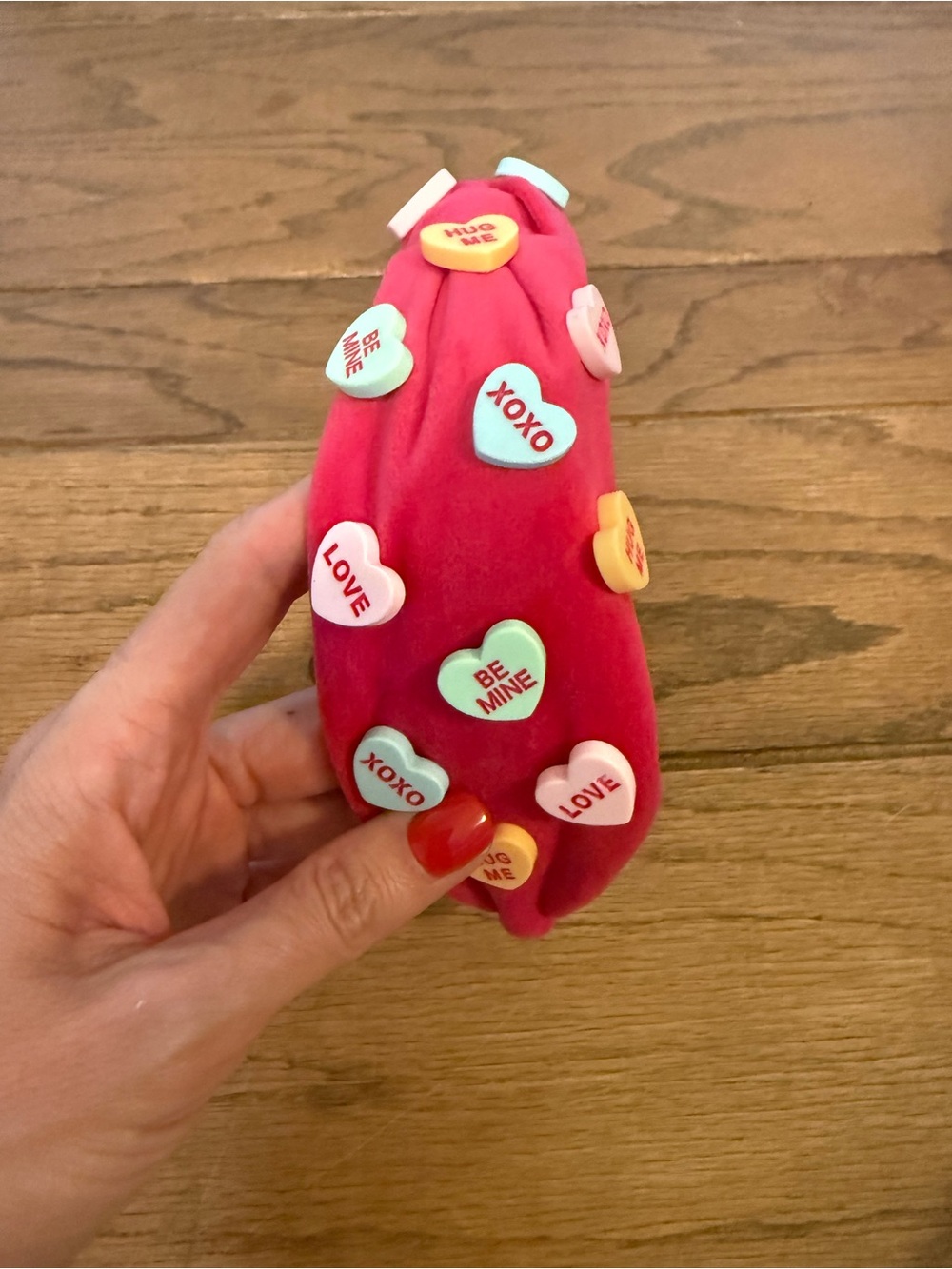 Brianna Cannon Heart Candy Pink Velvet Headband